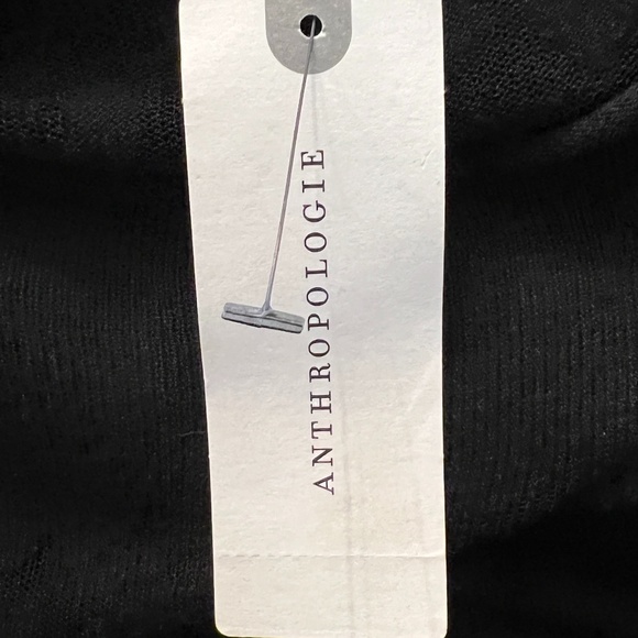 Current Air Los Angeles Anthropologie Long Sleeve Lacey Black Stretch Top Black - Picture 10 of 11